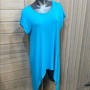 Chico's Blue Asymmetrical Tunic Top